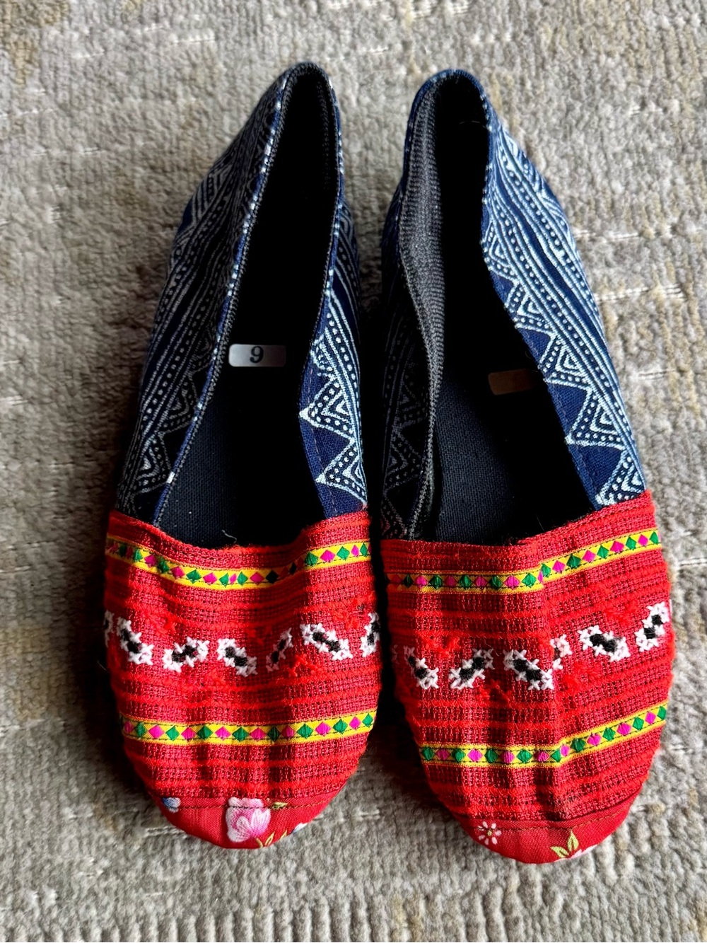 Hmong Embroidered Slip-On Flats (BNWOT)